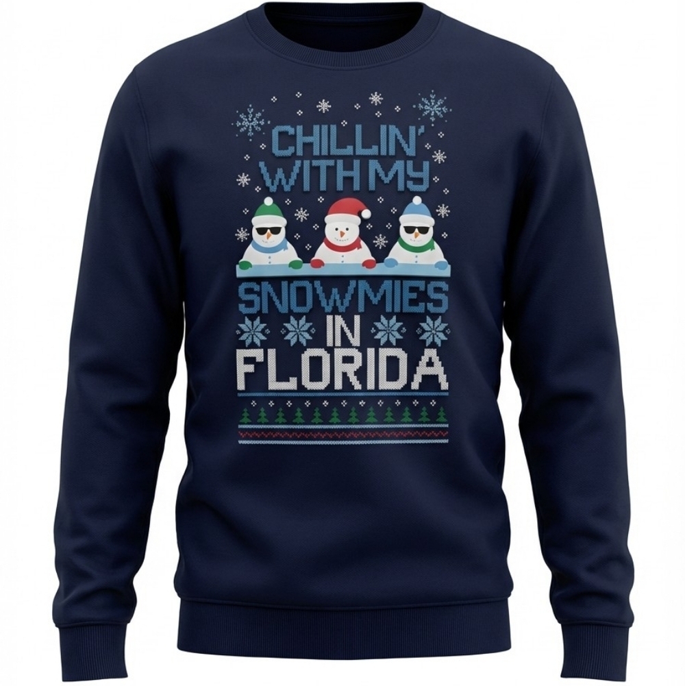 Ugly Sweater Christmas  Men Sweatshirt with Snowman Design Size L